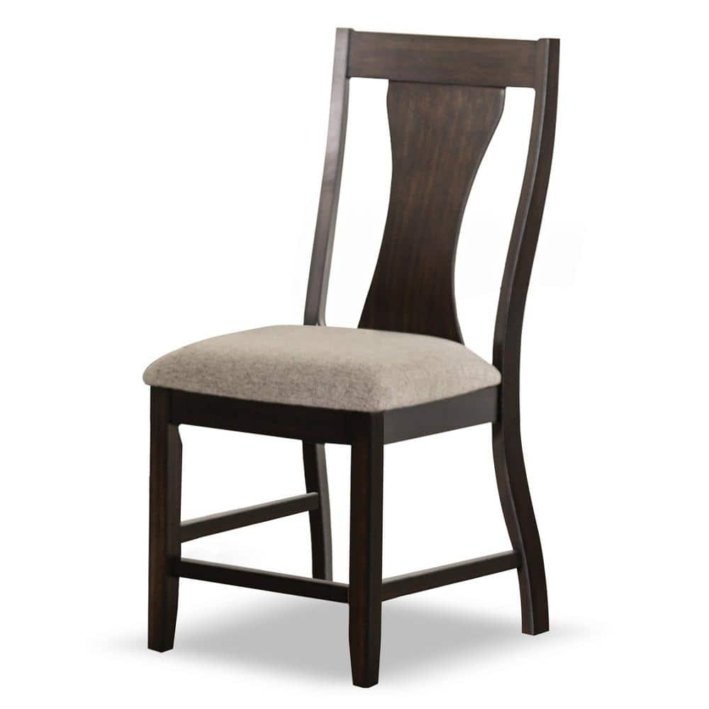 Furniture of America Rhiannon Upholstered Solid Wood Side Chairs, Set of 2, Espresso