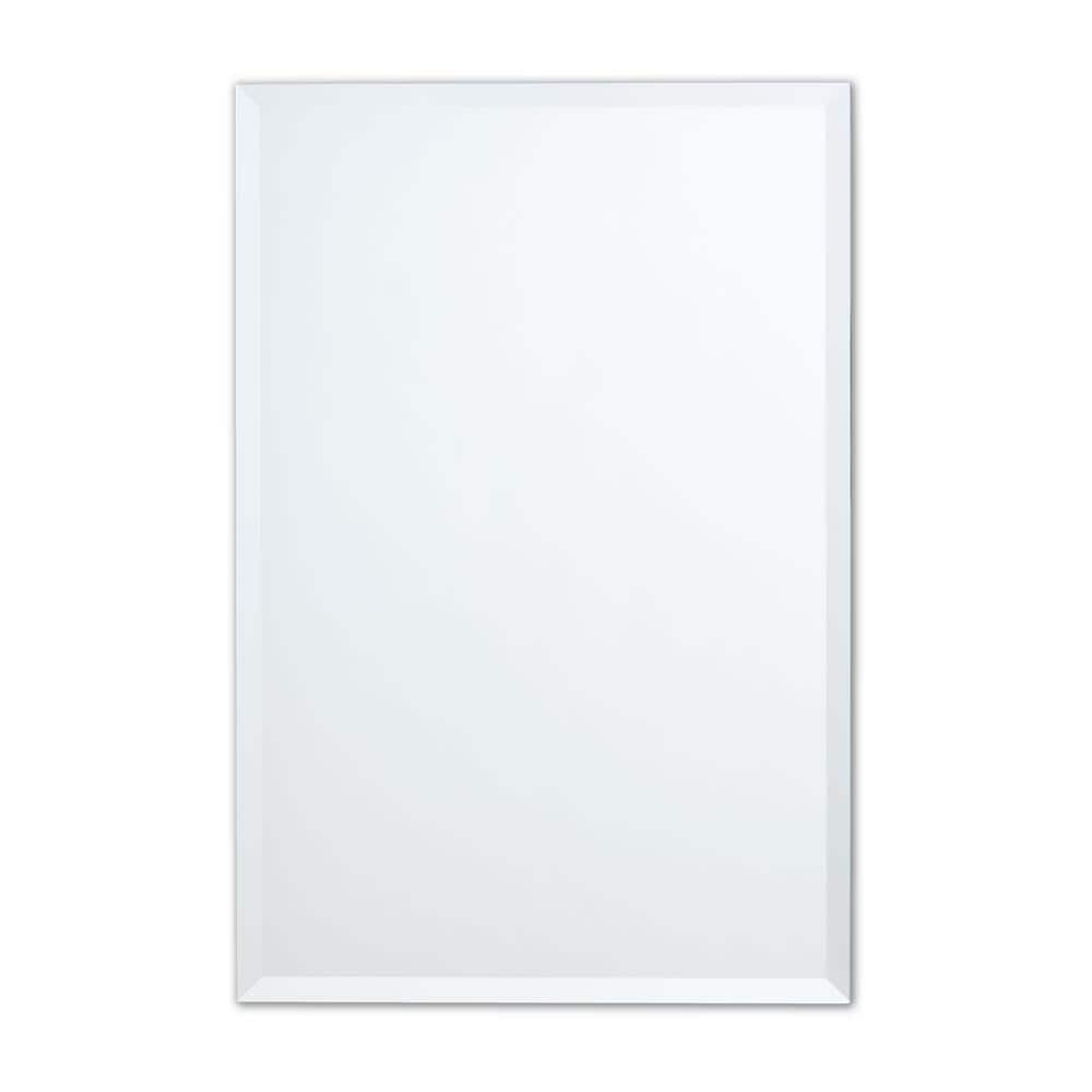Frameless Beveled Edge 30" x 36" Rectangle Bathroom Wall Mirror Ultra-Flush Mounting