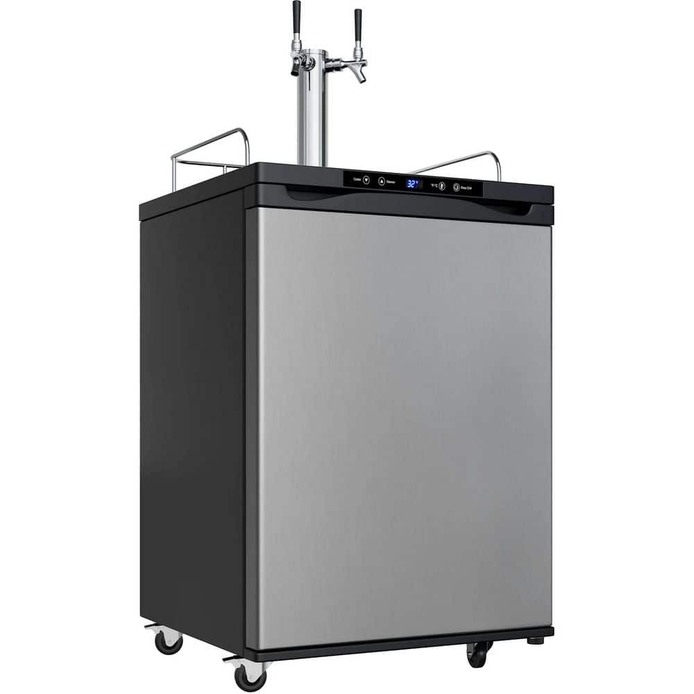 EdgeStar EdgeStar 5.6 Cubic Feet Dual Tap Freestanding Kegerator with Adjustable Temperature