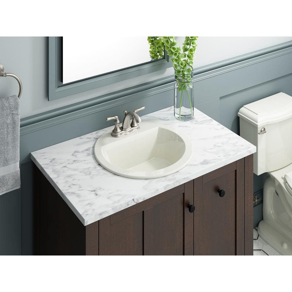 Bryant Ceramic Circular Drop-In Bathroom Sink with Overflow