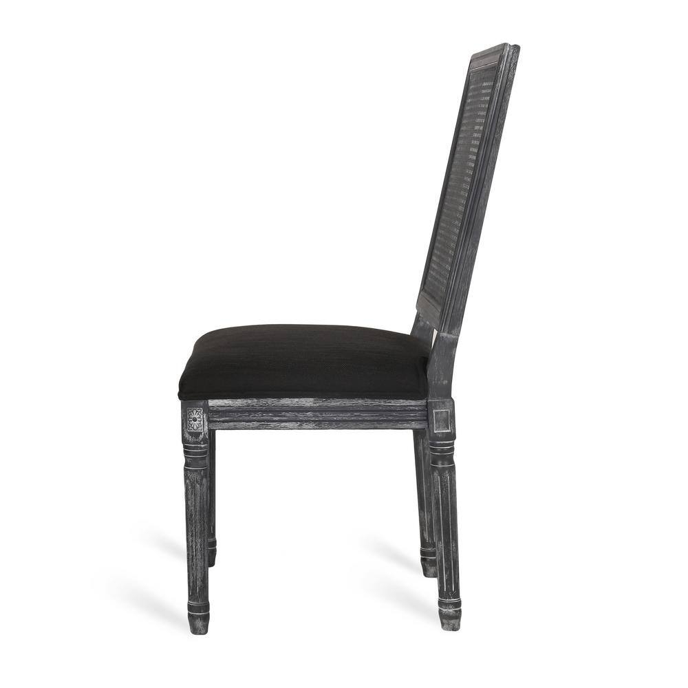 Noble House Beckstrom French Fabric Dining Chair, Set of 2, Black