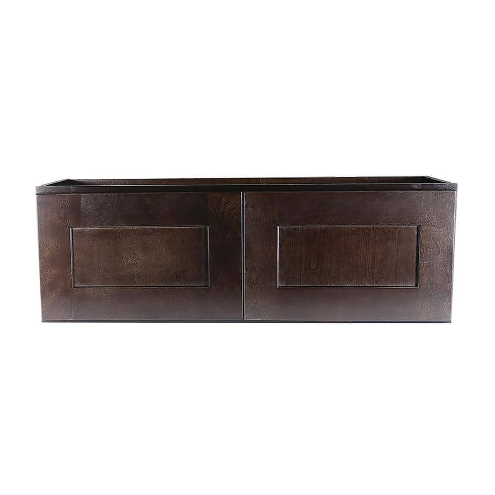 Brookings Shaker Unassembled Bridge Wall Kitchen Cabinet W3321, 33 W x 12 D x 21 H, Brown, Solid Wood, Design House, 543231