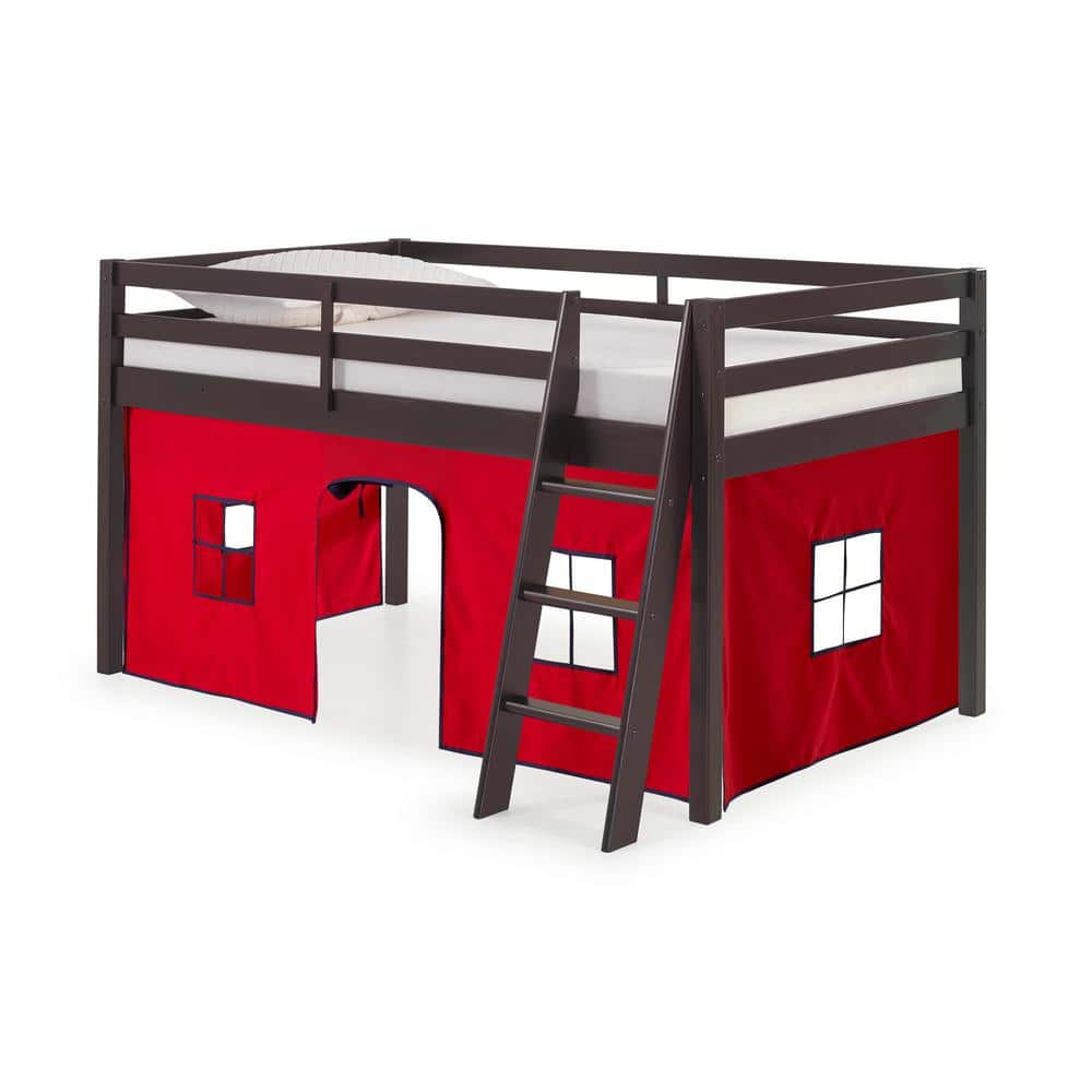 Alaterre Roxy Junior Loft - Espresso with Red and Blue Bottom Tent