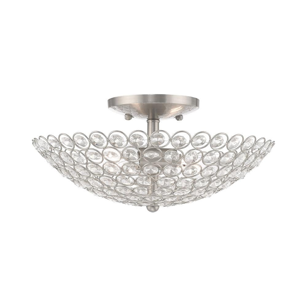 Livex Lighting Cassandra 2 - Light Semi-Flush Mount in  Brushed Nickel