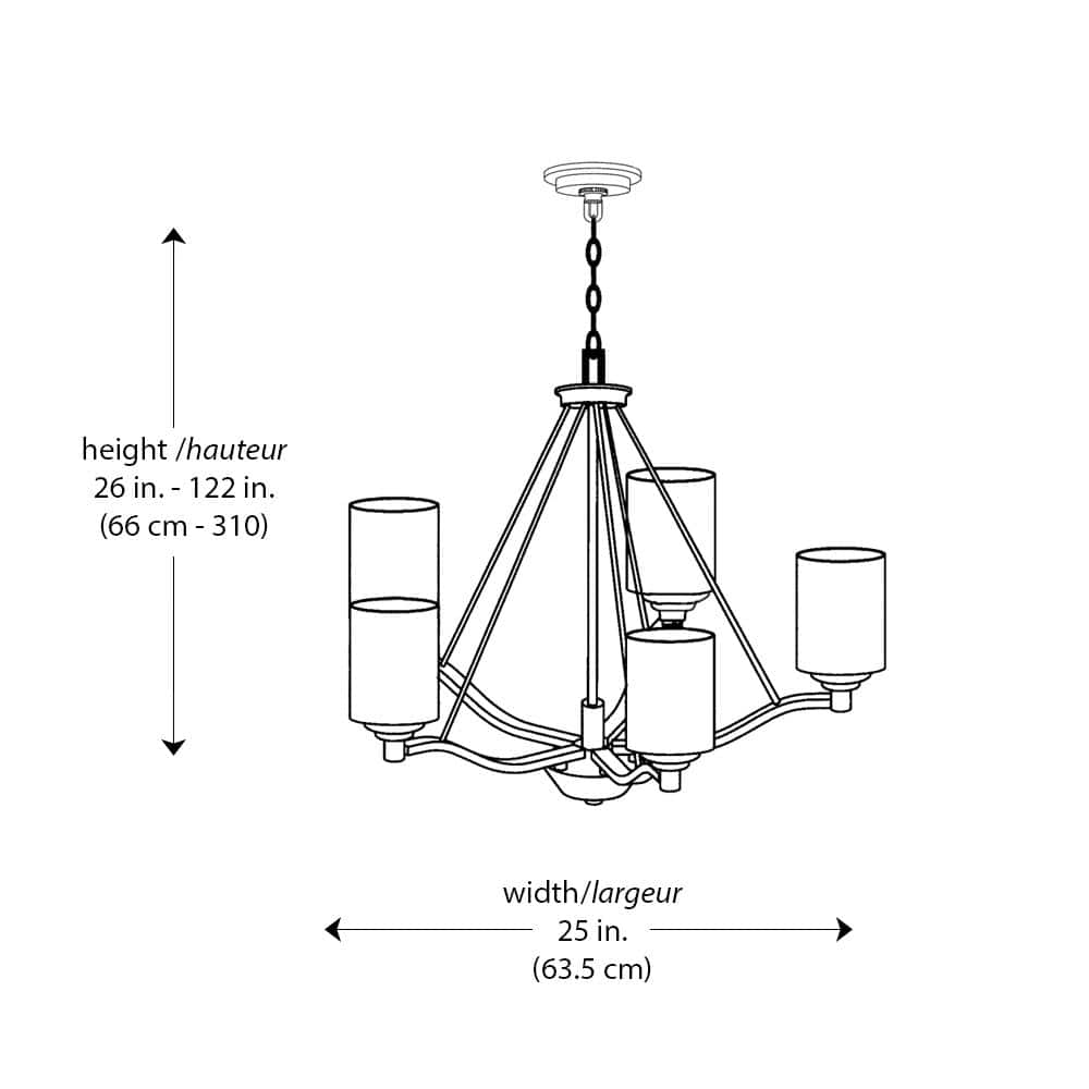 Trans Globe Lighting 70525 Mod Pod 5 Light 25" Wide Chandelier - Nickel