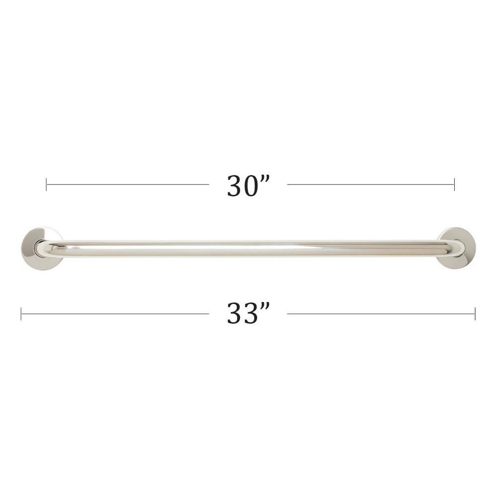 Polished Stainless Steel 33" ADA Compliant Wall Mount Grab Bar