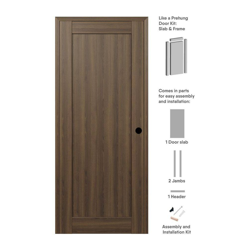 Belldinni 1 Panel Shaker DIY-Friendly Solid Manufactured Wood Paneled Prefinished Standard Interior Door