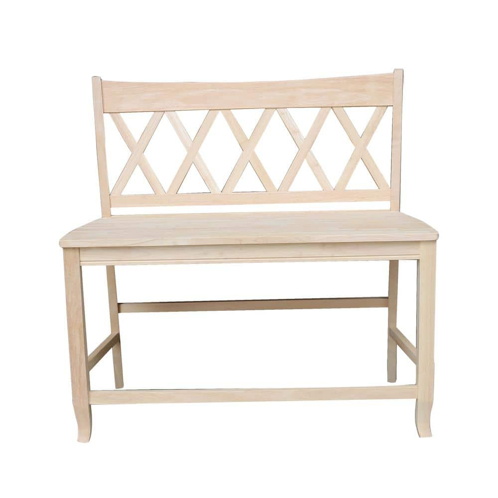 24" Double X Back Bench Seat Height Unfinished - International Concepts