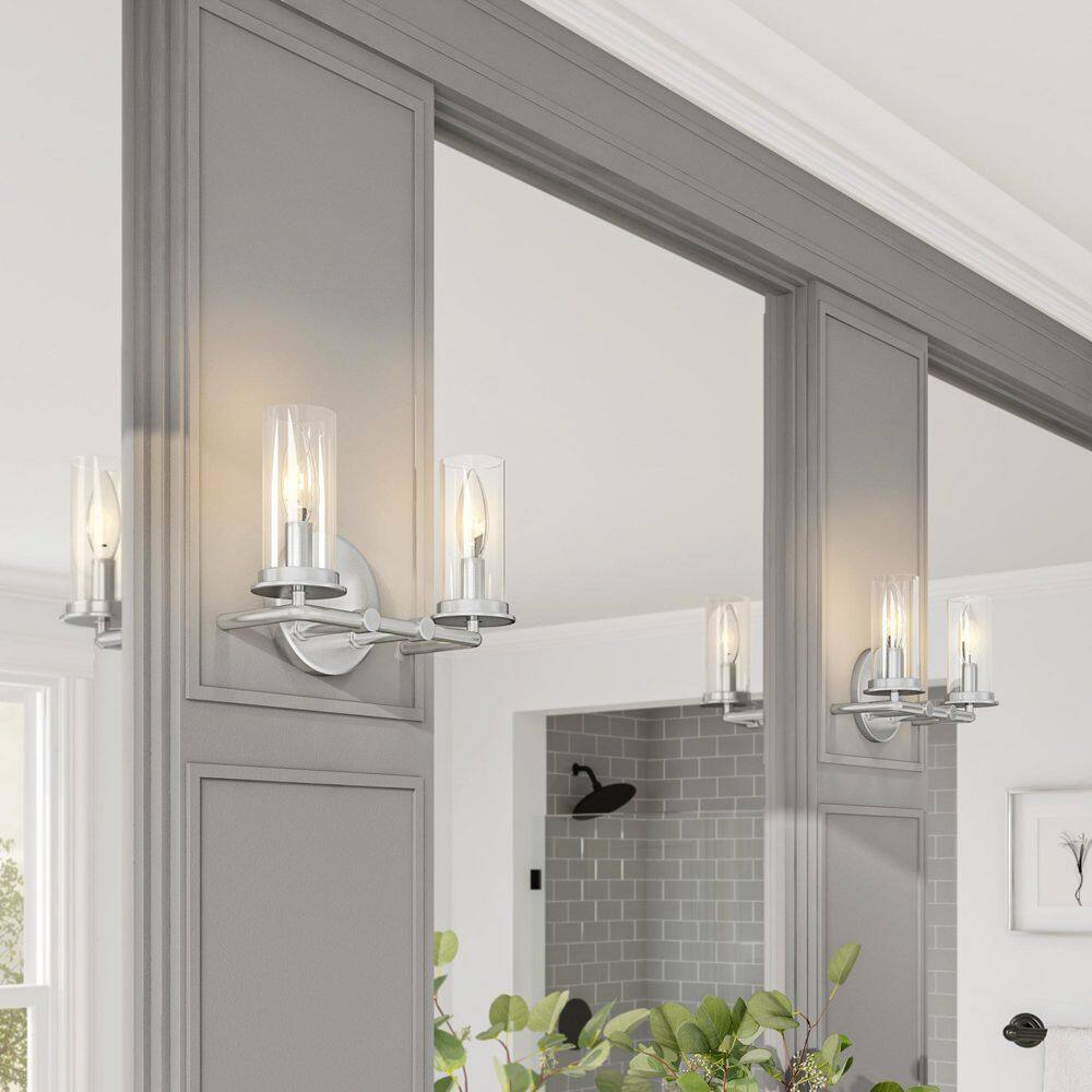 Polished Nickel 2-Light Dimmable Vanity Light