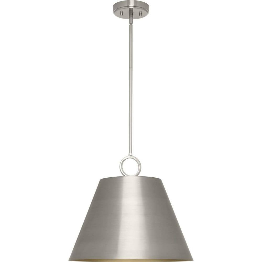 Progress Lighting Parkhurst 3-Light Pendant, Brushed Nickel, Dome Metal Shade