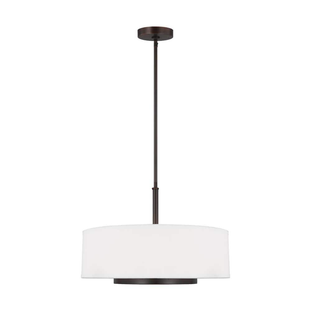 Generation Lighting 6628003-710 Nance Three - Light Pendant Hanging Modern Fixture, Bronze