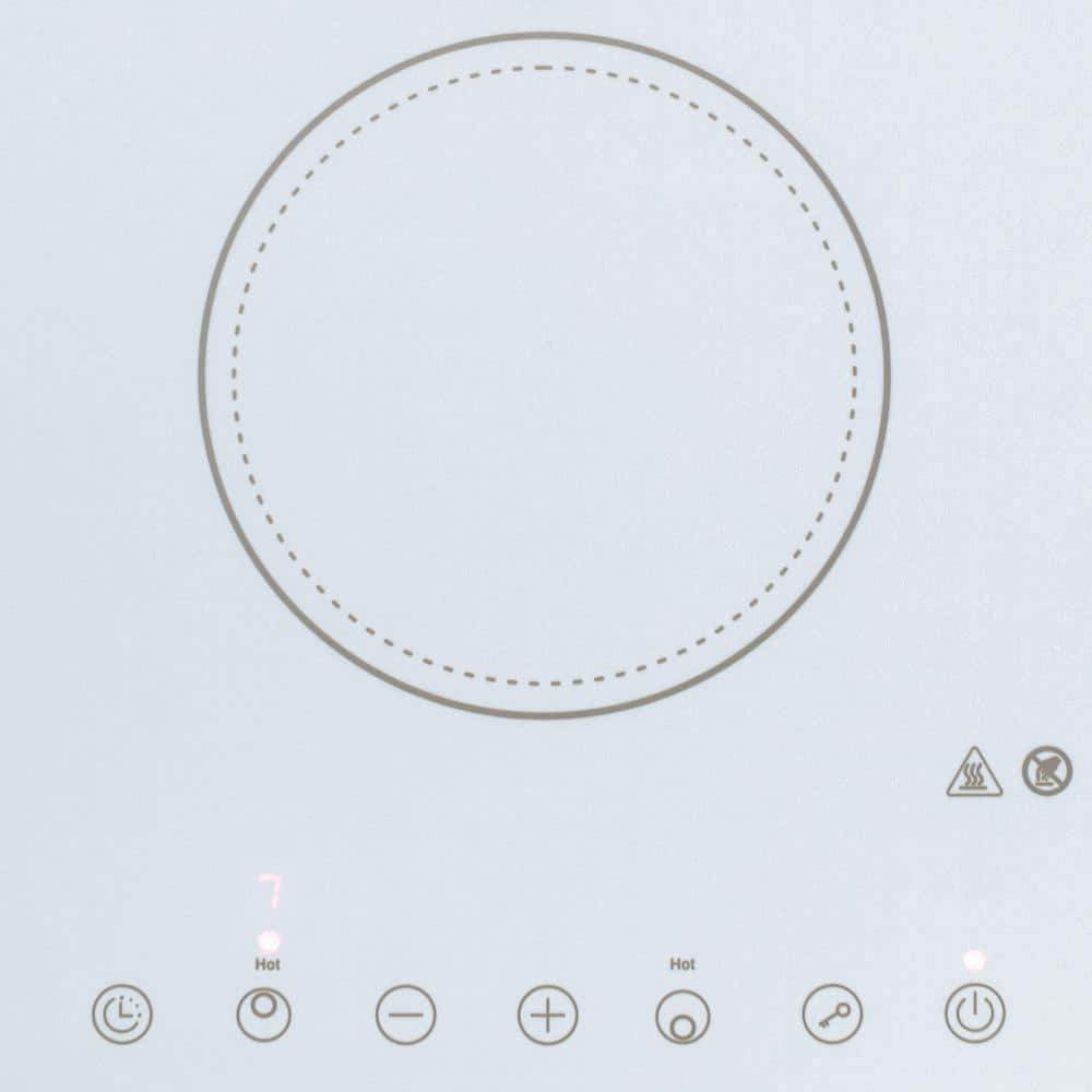 White Ceramic Glass 2 Burner Electric Cooktop with Touch Control
