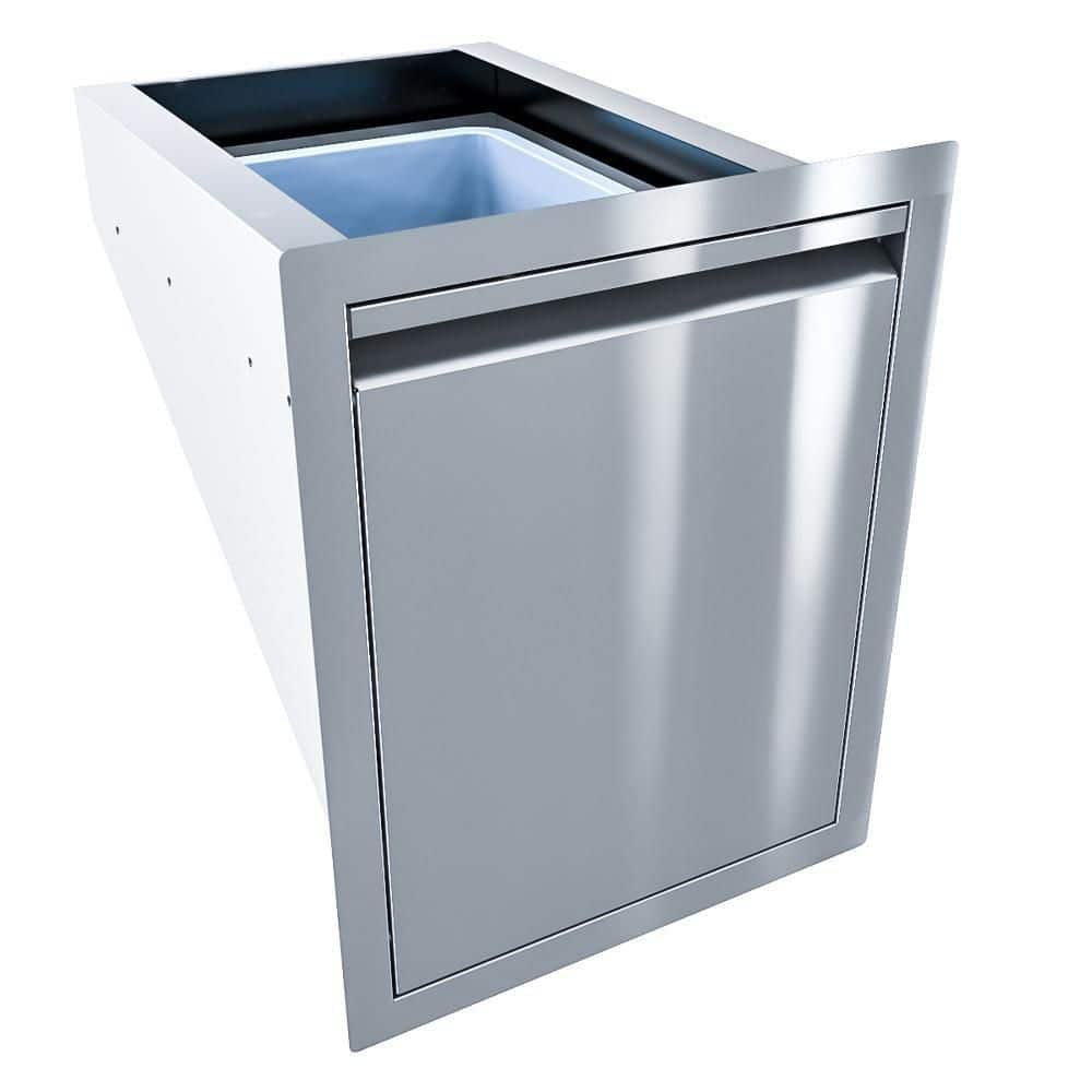 Aruba 16 in. Stainless Steel 1-Drawer Trash Chute Unit