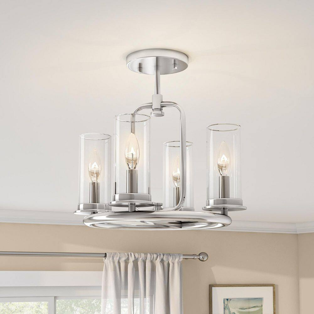 Hudson Heights Polished Nickel 4-Light Pendant