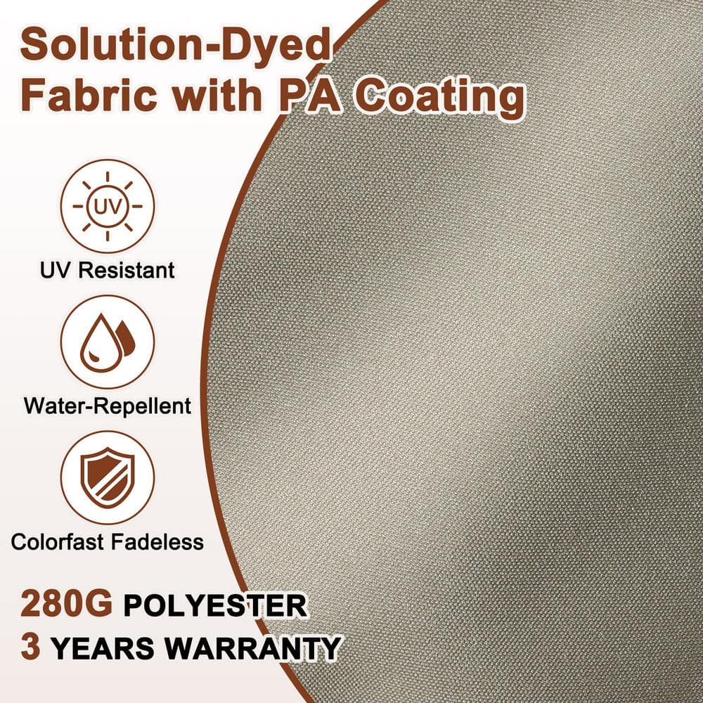 Mondawe 10x13 Ft Patio Cantilever Umbrella with Base and 360° Rotation Offset,Large Rectangular Outdoor Umbrella for Pool Deck, Tan