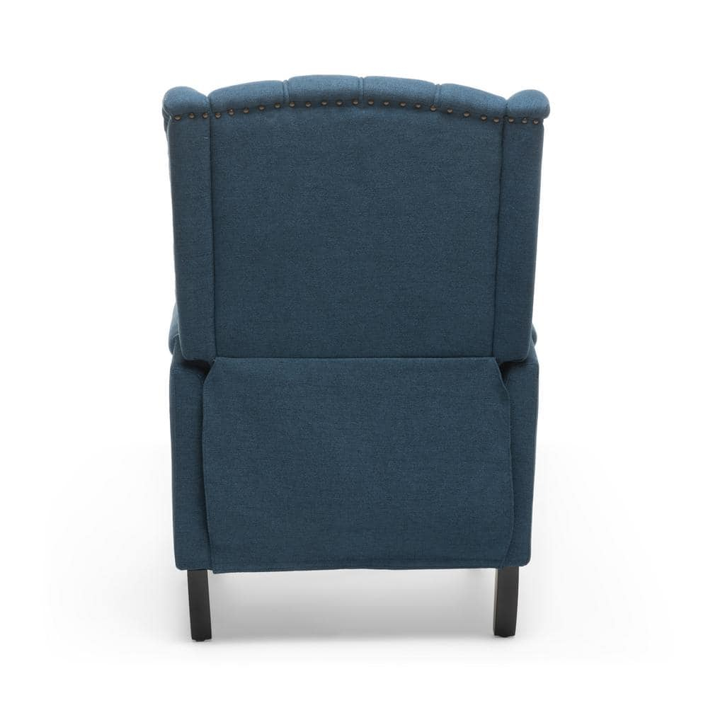 Noble House Walter Fabric Pushback Recliner, Set of 2, Blue