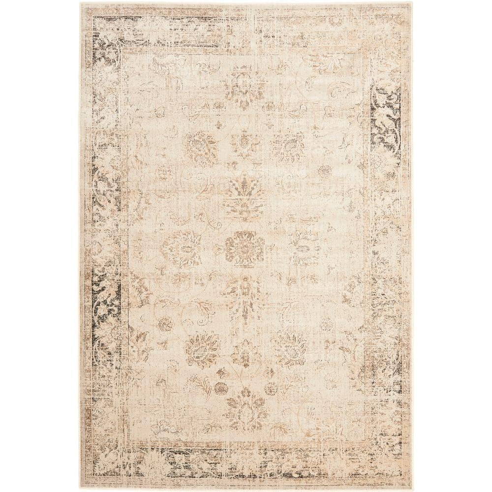 Vintage Stone 8 ft. x 10 ft. Distressed Border Area Rug
