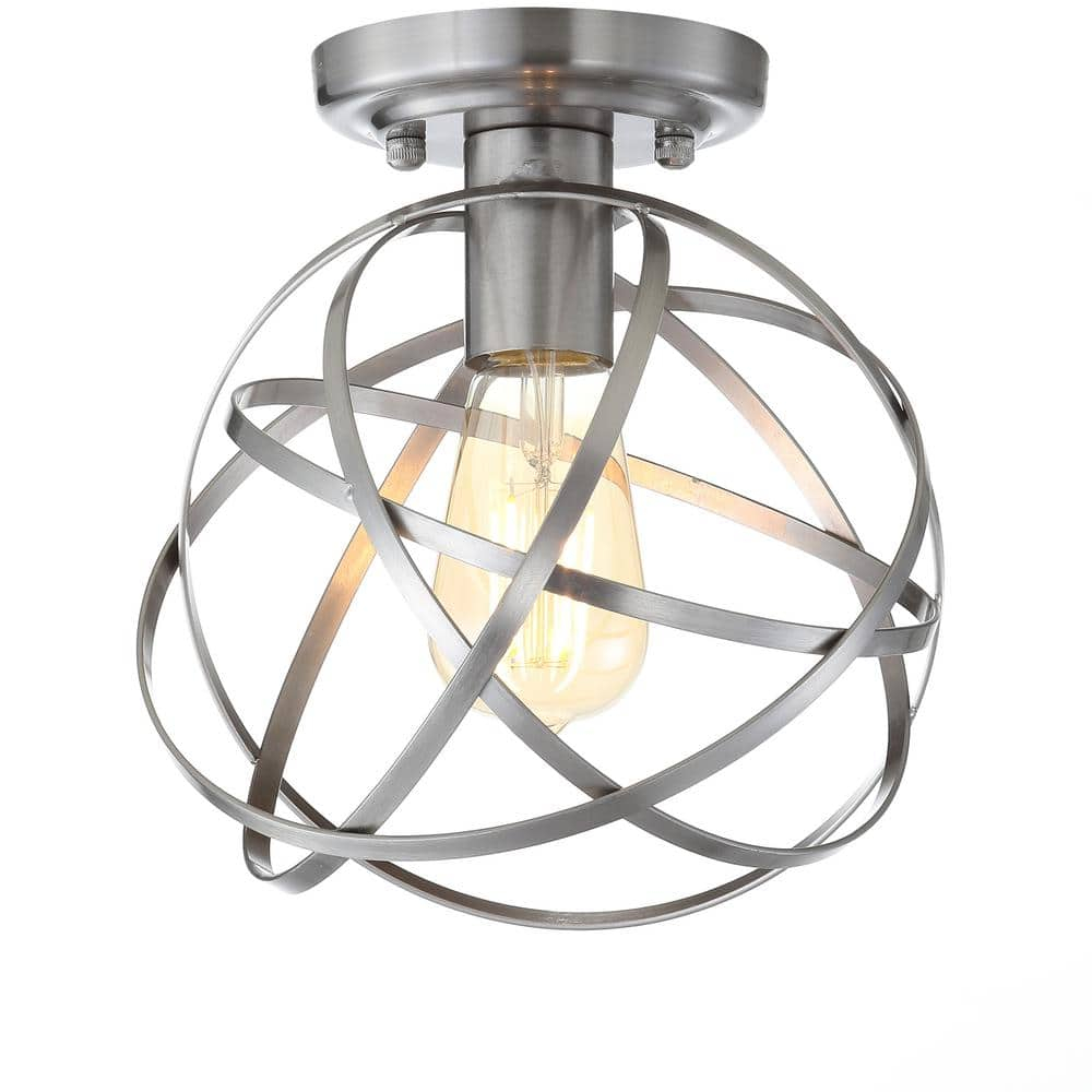 Alba 8.5" Metal Orb LED Flush Mount, Nickel