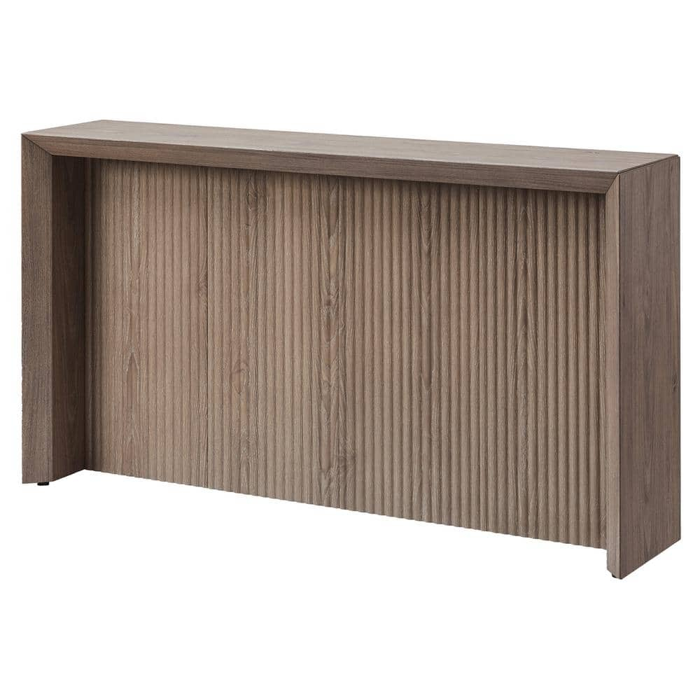 Evelyn&Zoe Modern/Contemporary 56" Wide Antiqued Gray Oak Console Table