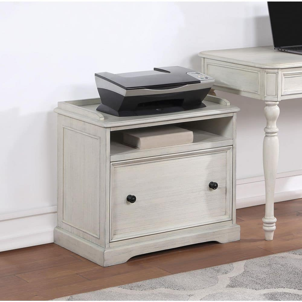 Country Meadows Engineered Wood File Cabinet in Antique White