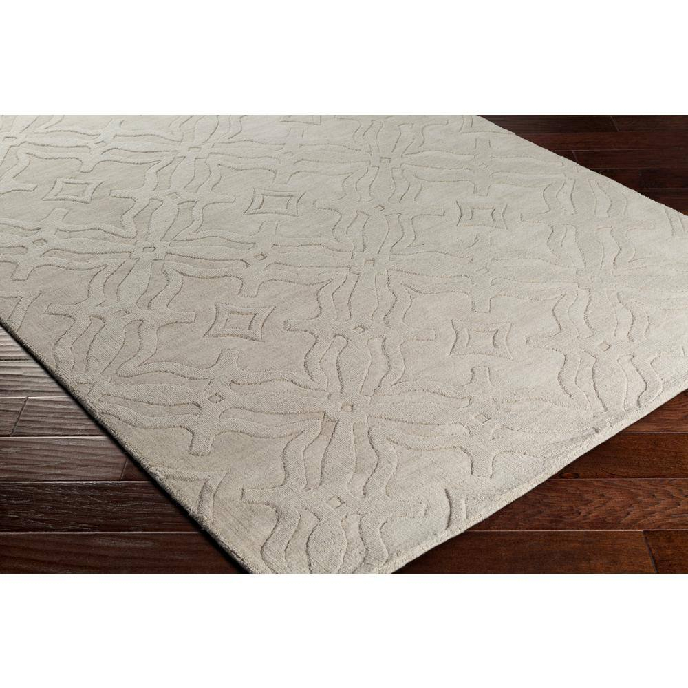 Ivory Wool Tufted Handmade Medallion Rectangular Rug 5' x 7'