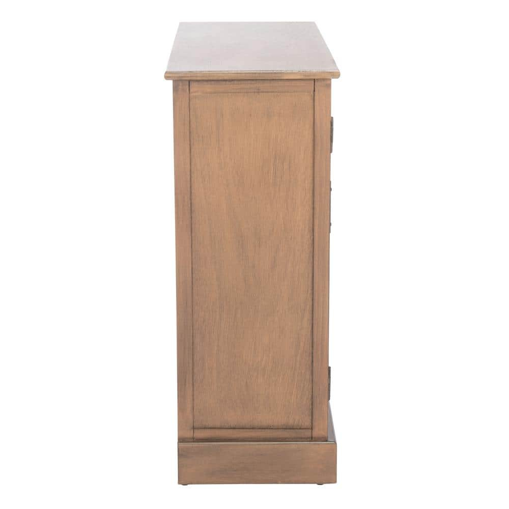 SAFAVIEH Peyton Contemporary Brown Wood Storage Rectangle Console Table (31.5 in. W x 13.4 in. D x 26 in. H)