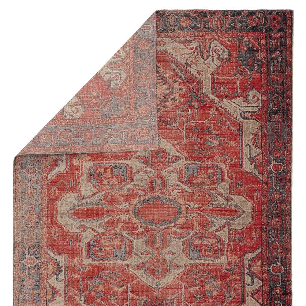 Leighton Medallion Red & Blue Synthetic Area Rug 24"x36"