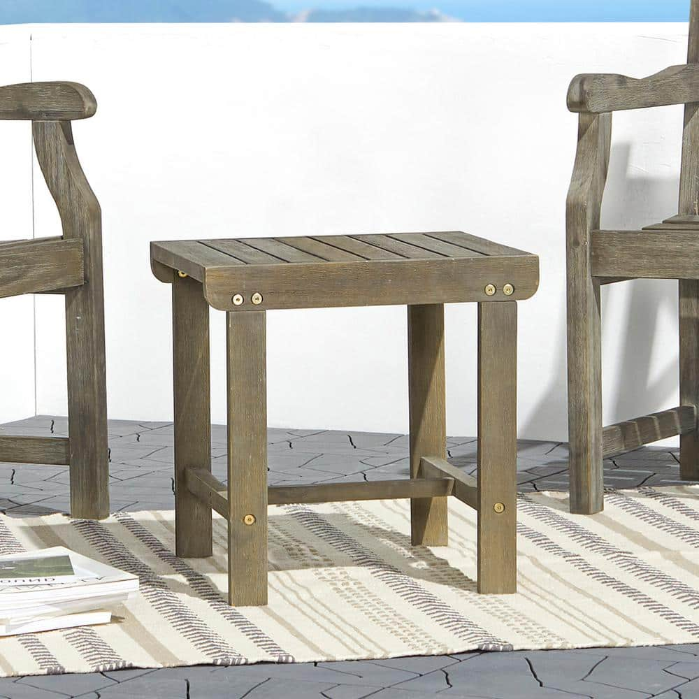 Renaissance-Inspired Outdoor Patio Wood Side Table - Timeless Elegance for Your Garden