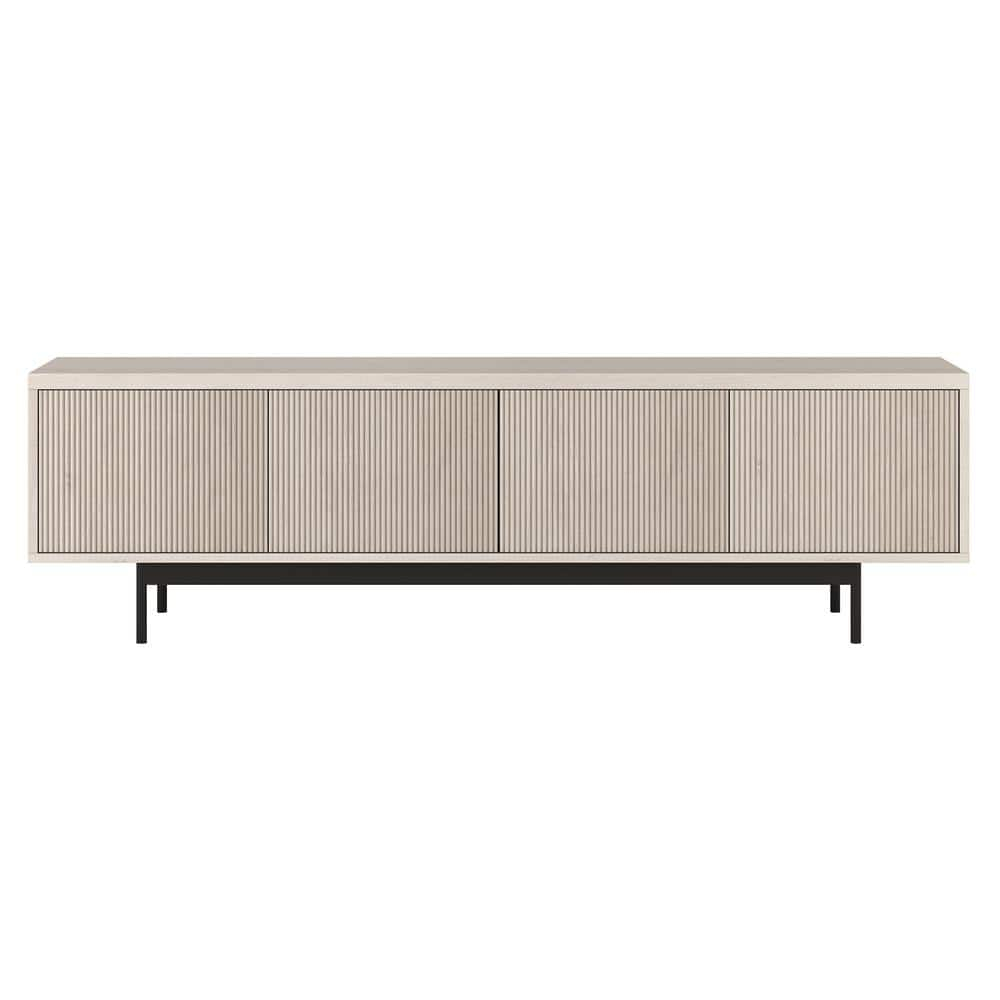 Evelyn&Zoe Whitman Rectangular TV Stand for TV's up to 75", Alder White