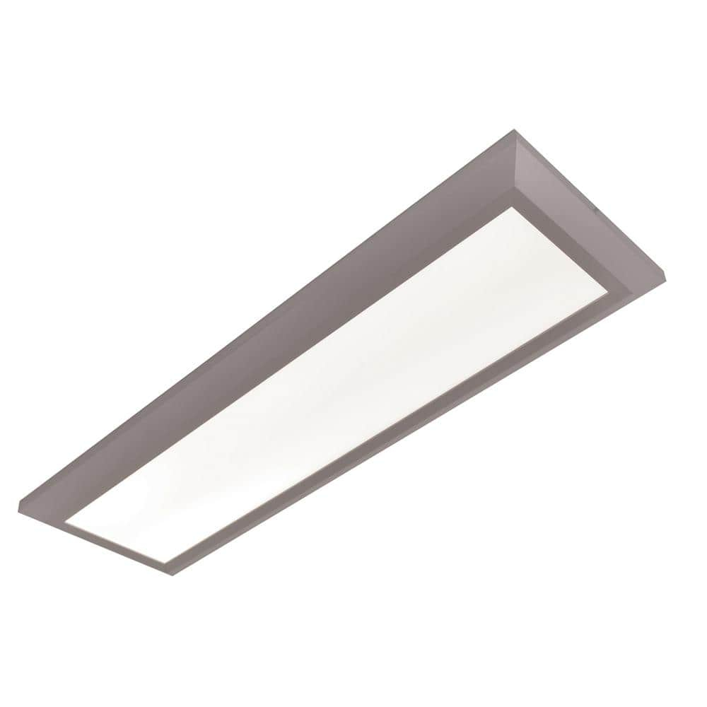 AFX Atlas 1-light Satin Nickel LED Rectangular Flush Mount, White Acrylic Shade