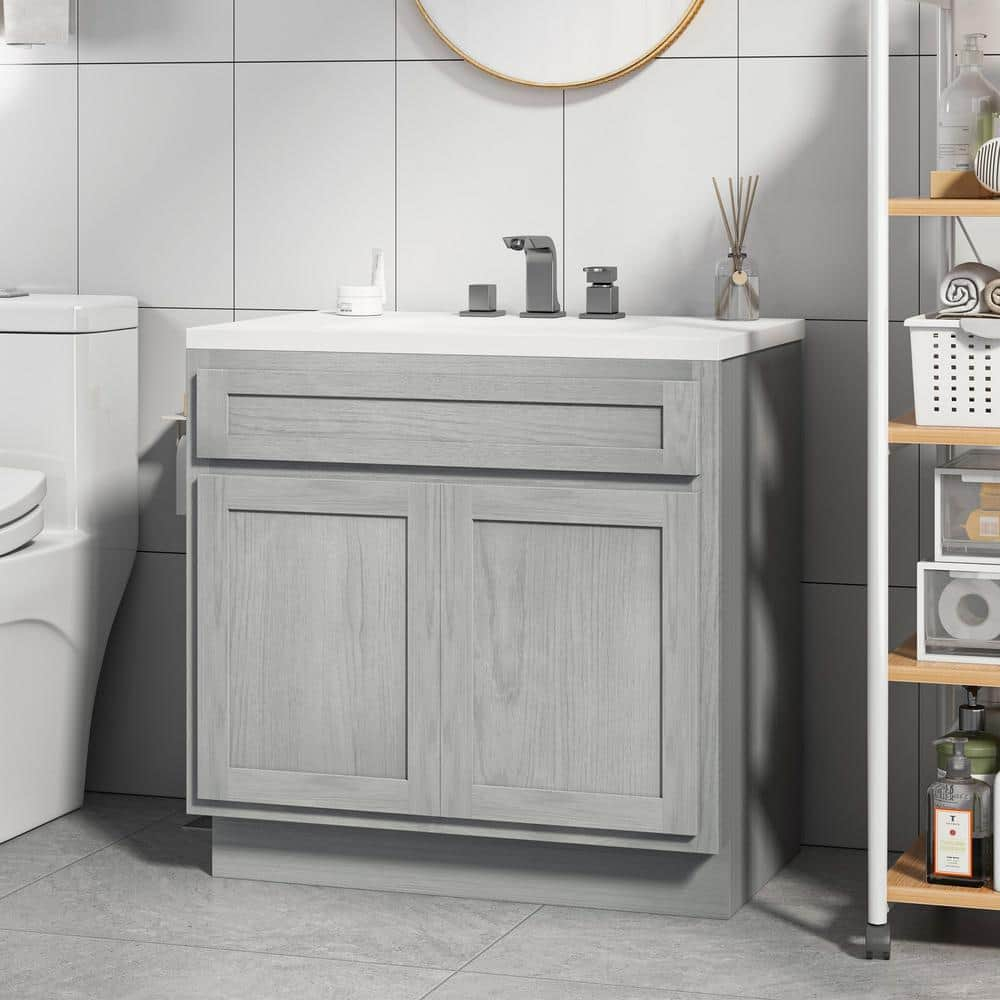 Vanity Art 39 Inch Double Shutter Door Bathroom Vanity Base Cabinet with Soft Closing Shaker Drawer, Strudy Floor Mount Storage Cabinet Organizer for Bedroom, Living Room, Kitchen, VA4039-S