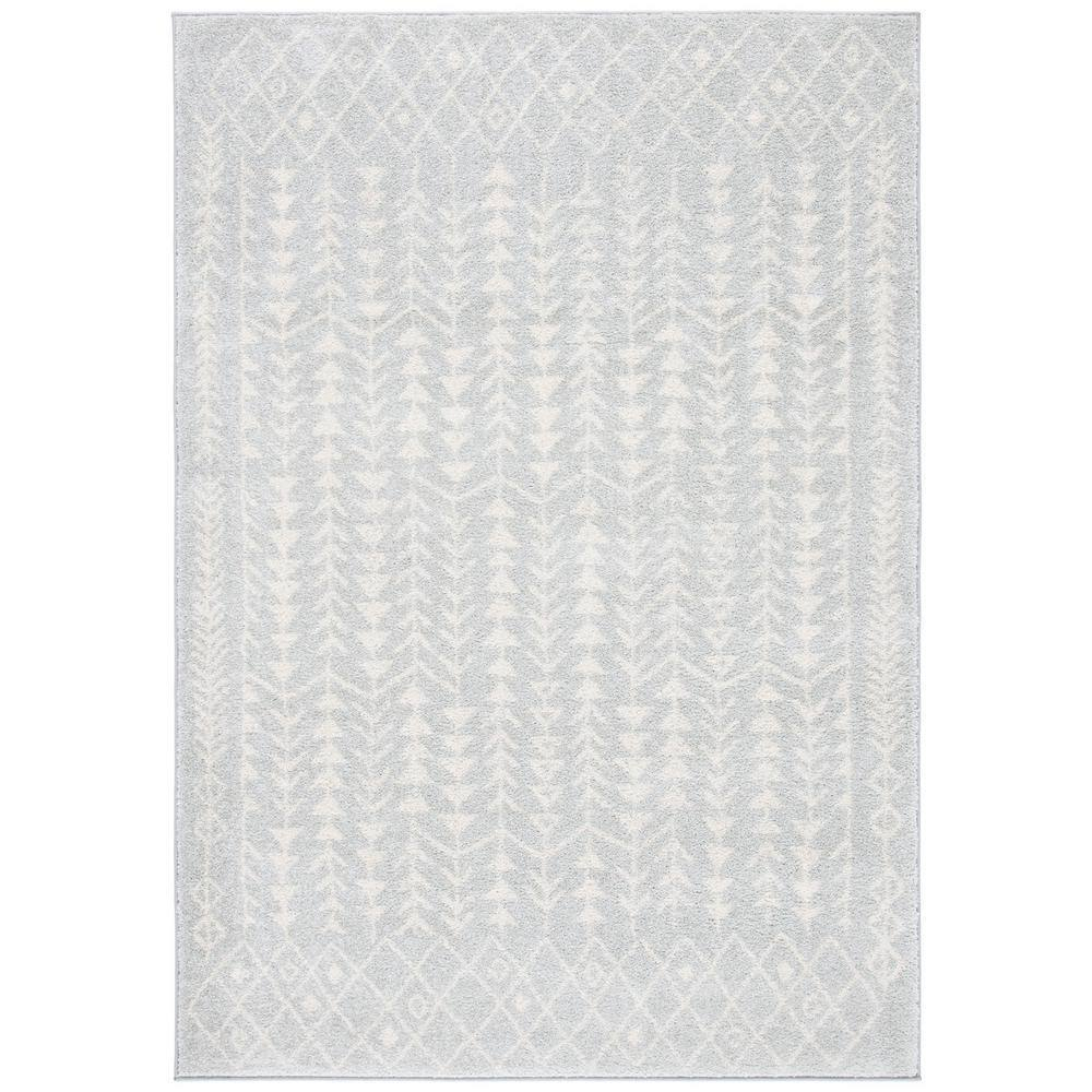 SAFAVIEH Tulum Goddard Moroccan Geometric Area Rug, 9' x 12', Light Grey/Ivory