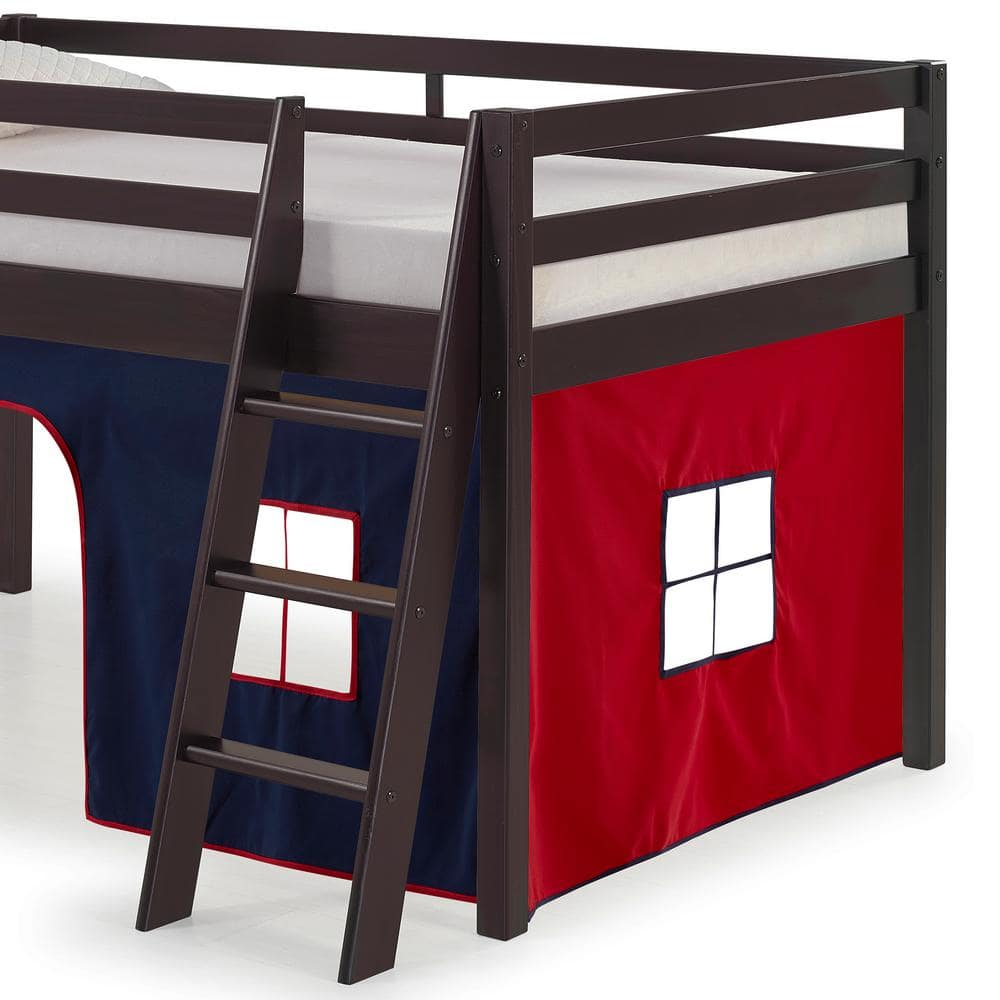 Alaterre Roxy Junior Loft - Espresso with Blue and Red Bottom Tent