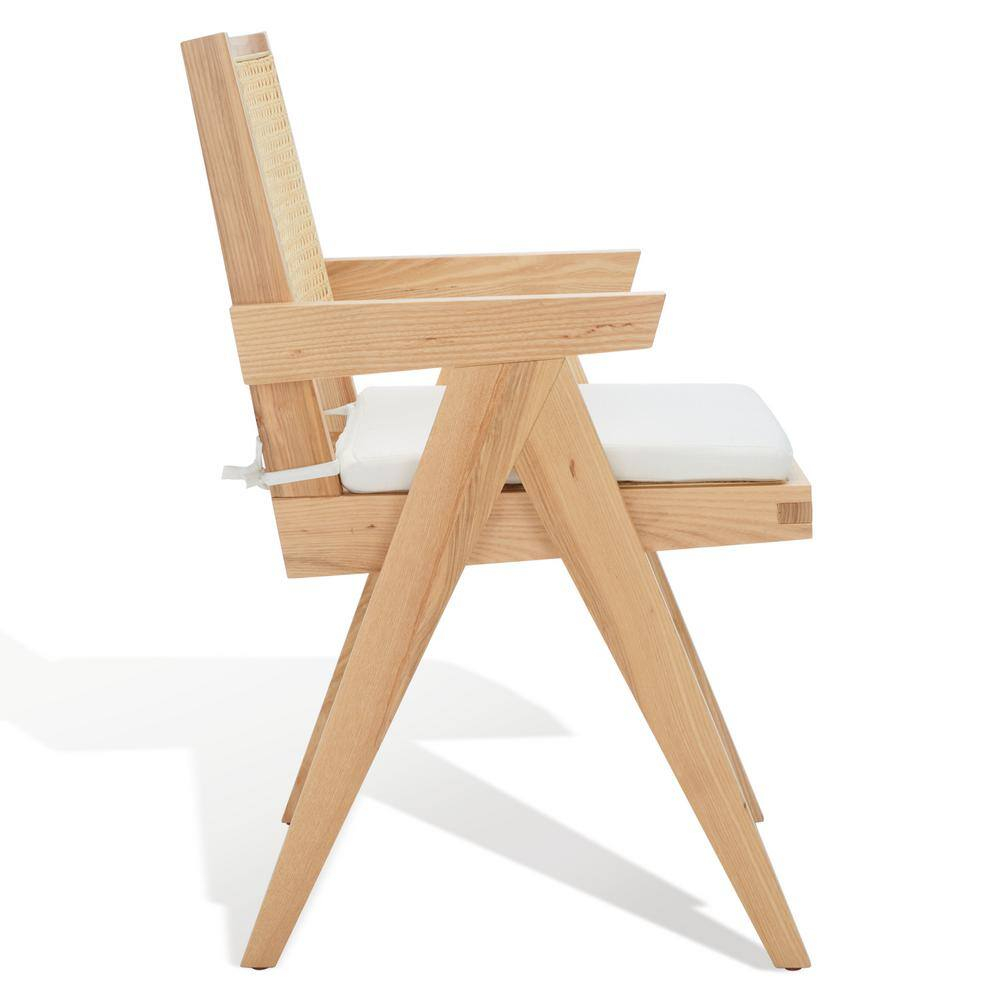 SAFAVIEH Couture Colette Natural Linen Solid Dining Armchair, Natural