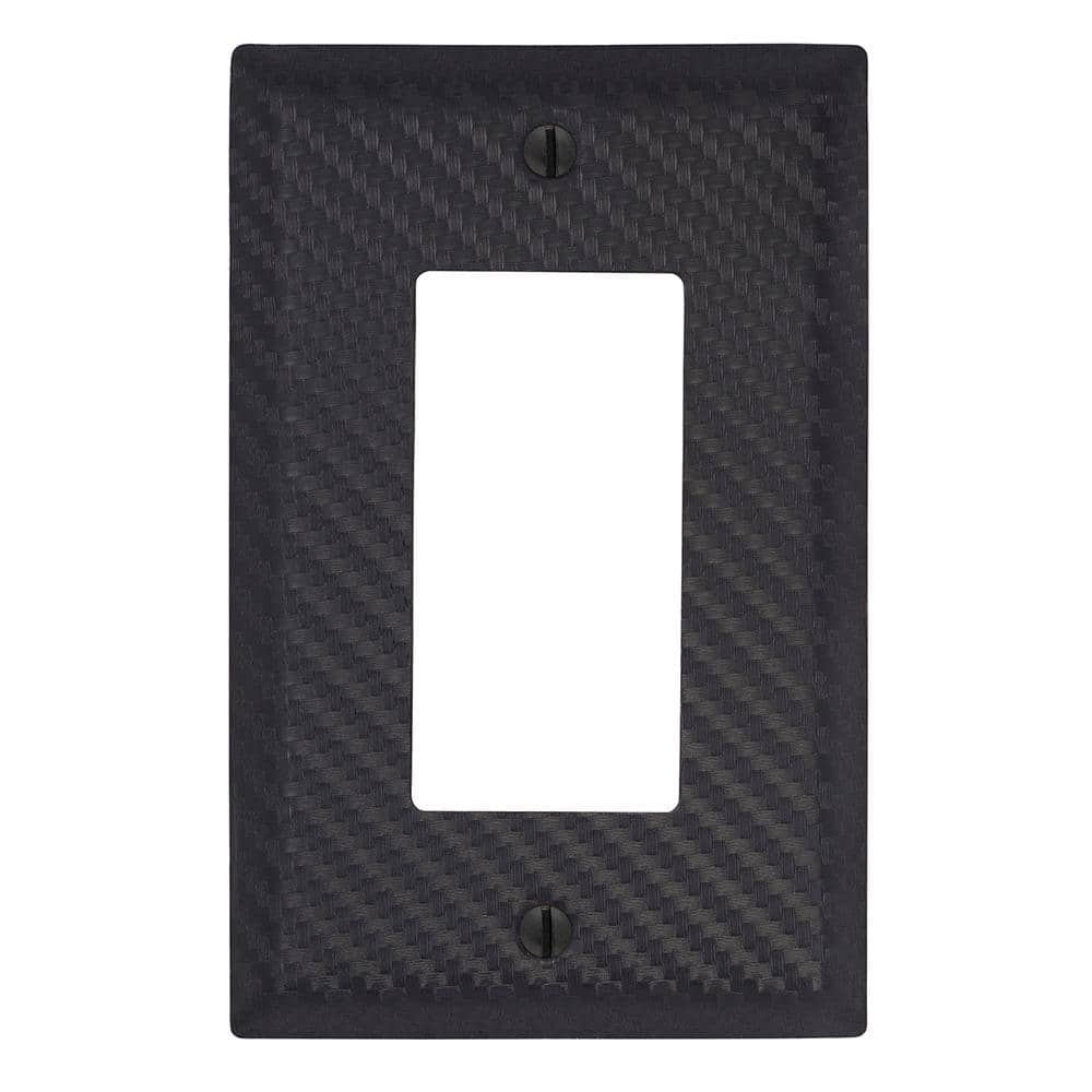 Black Stamped Steel Single Rocker Wall Plate