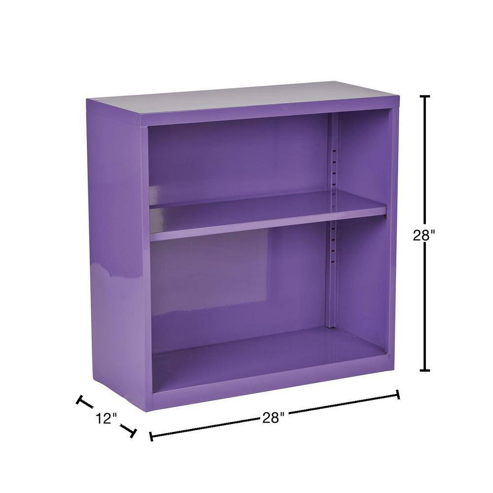 OSP Home Furnishings Metal Bookcase in Purple Finish