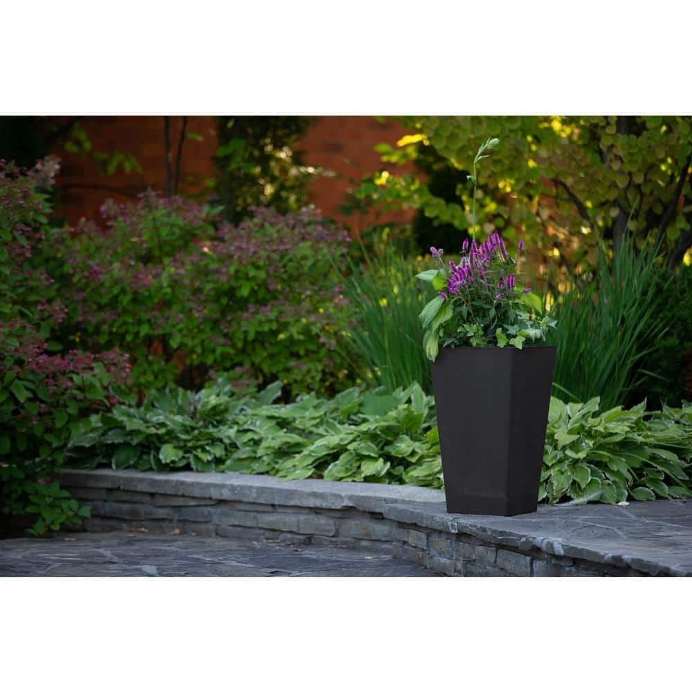 Algreen Valencia Square Planter - Black