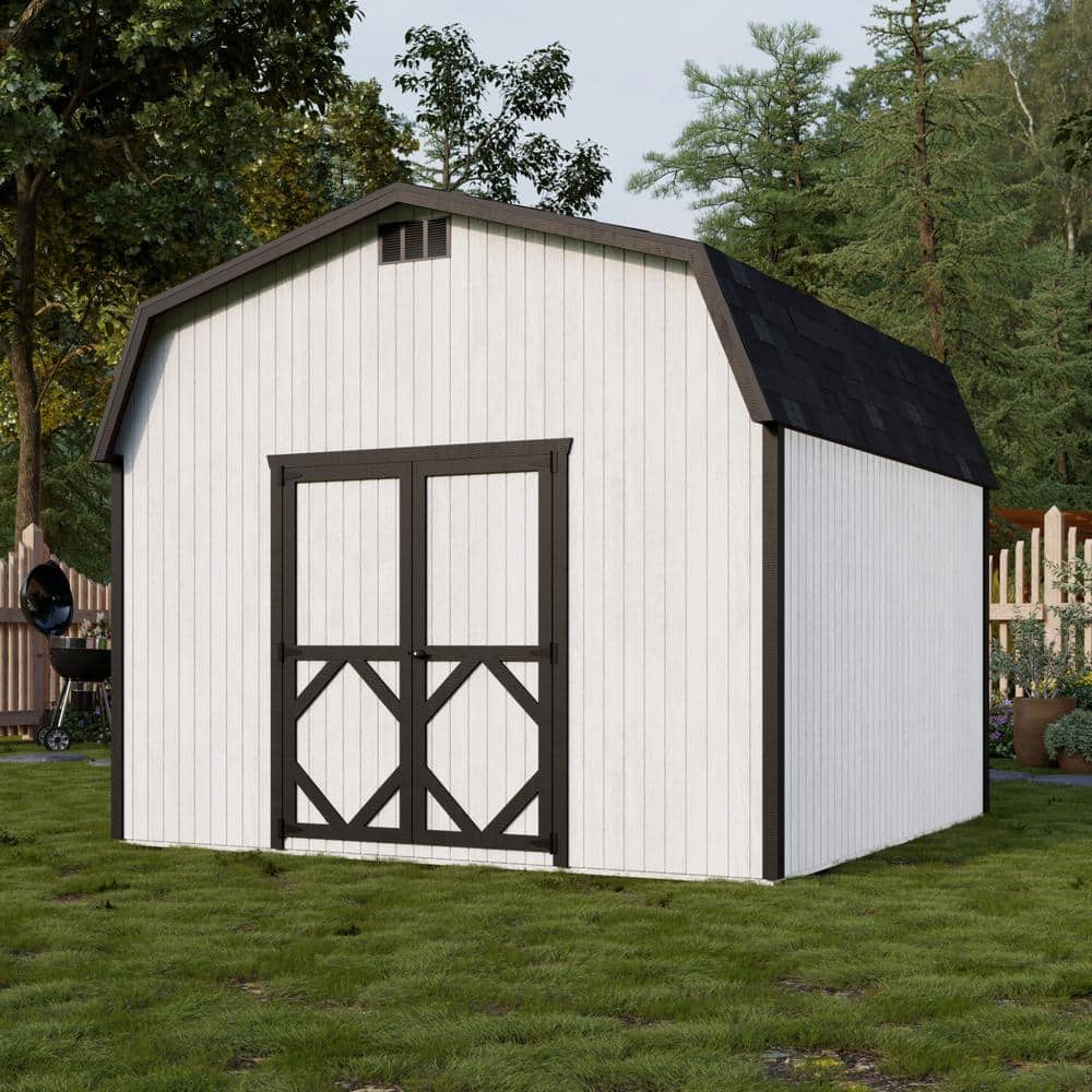 Little Cottage Co. 12x12 Classic Gambrel Barn with 6 ft. Sidewalls and Floor, Outdoor Wood Storage Shed Do-It-Yourself Precut Kit