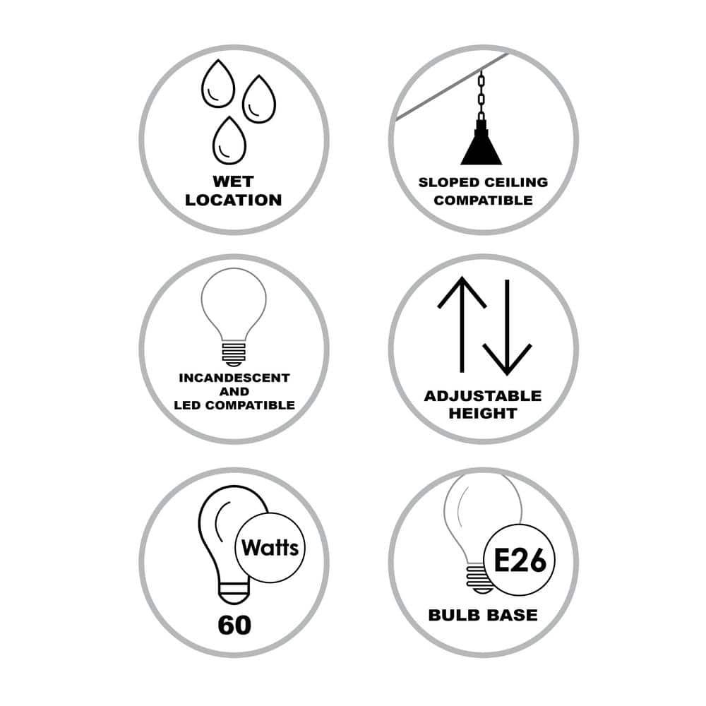 Parsons 1-Light Rust Hanging Outdoor Pendant Light Fixture with Clear Glass