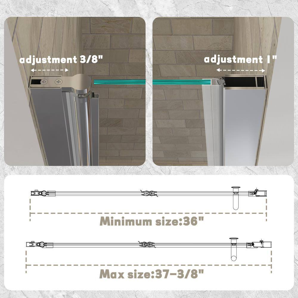 72 in. Chrome Semi-Frameless Bifold Shower Door with Tempered Glass