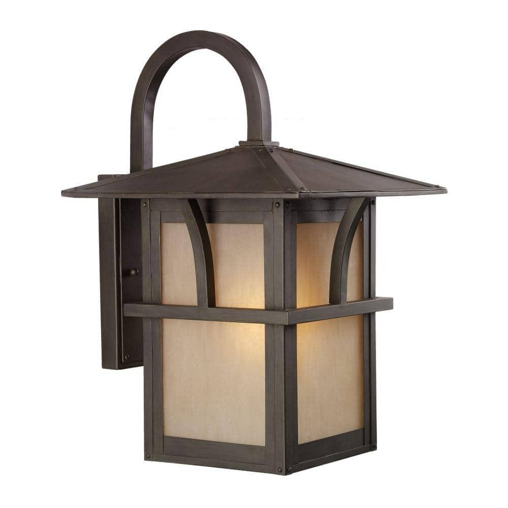 Sea Gull Lighting 88882-51 Medford Lakes Outdoor Wall Lantern Outside Fixture, One - Light, Statuary Bronze