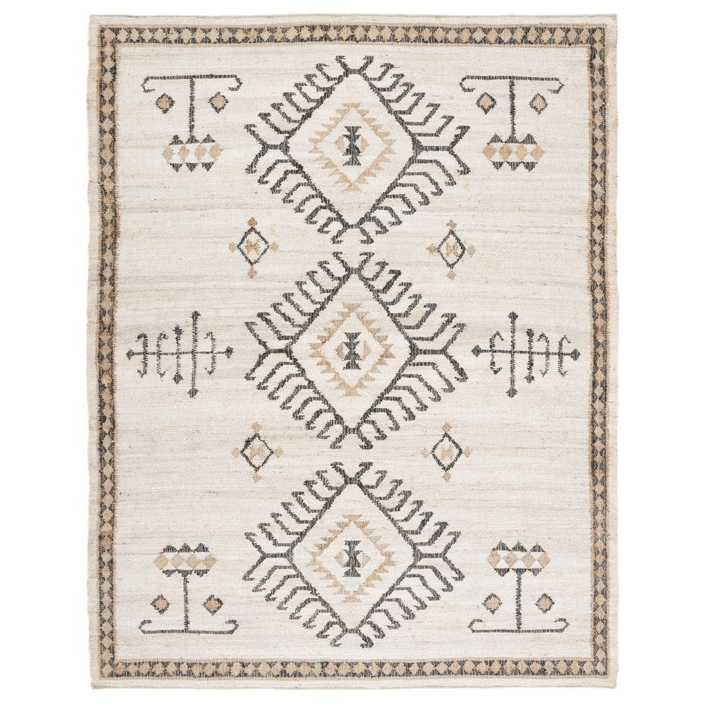 SAFAVIEH Kilim Lisette Tribal Area Rug, Ivory/Black, 9' x 12'
