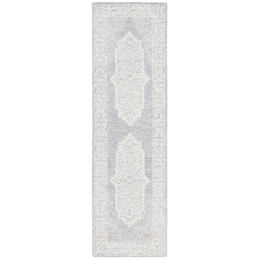 SAFAVIEH Abstract Aurbree Oriental Runner Rug, Ivory/Blue, 2'3" x 8'