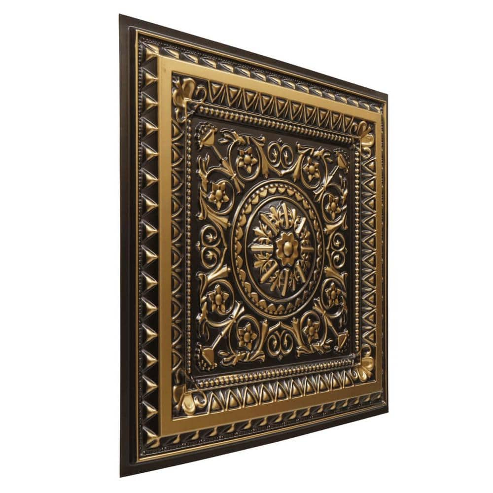 La Scala-Faux Tin ceiling Tile - Antique Gold