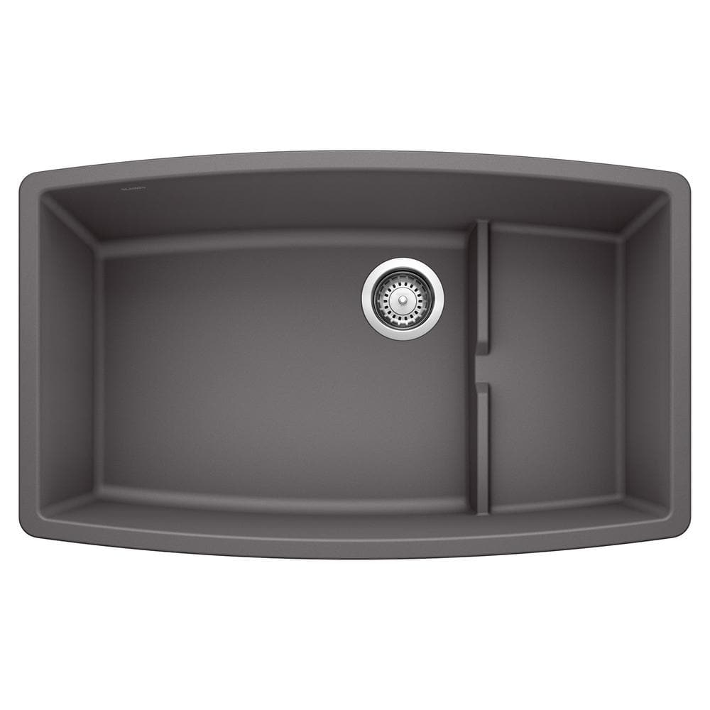 Performa Cascade SILGRANIT 32" L X 20'' W Single Bowl Undermount Kitchen Sink with Colander