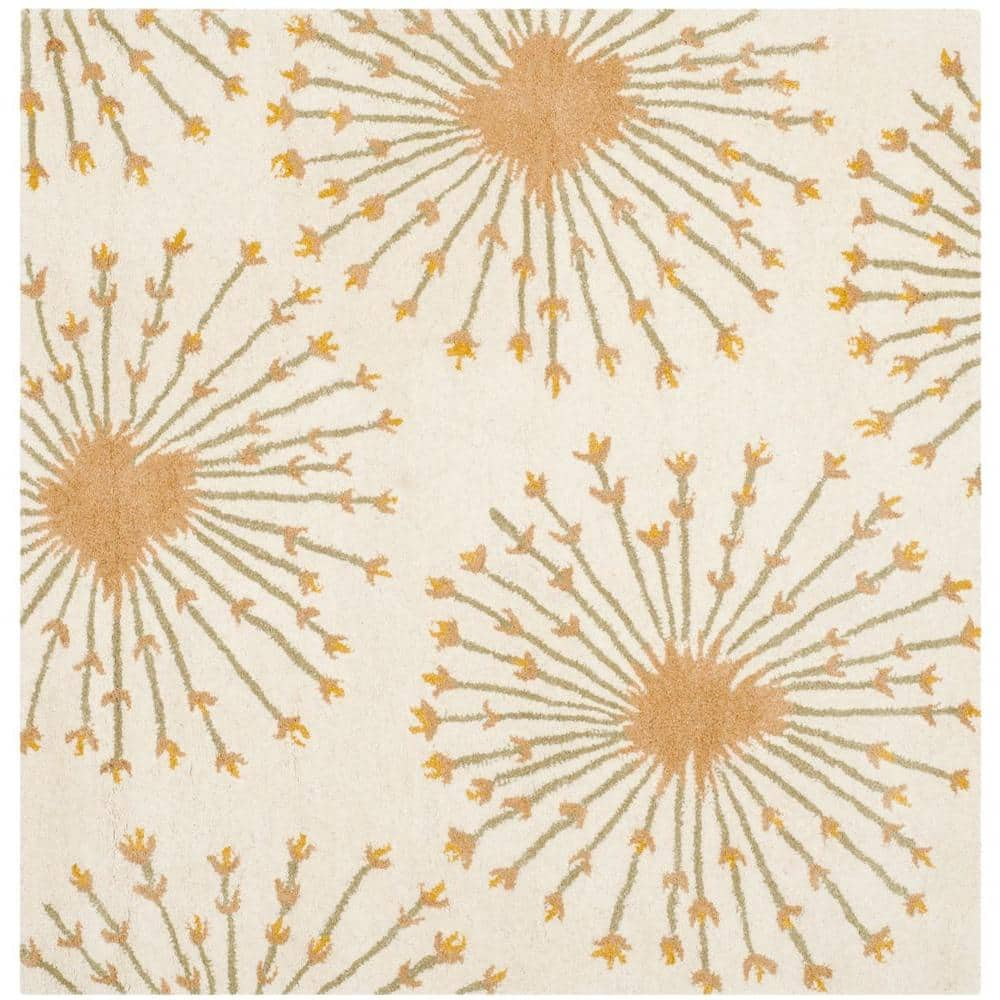 Bella BEL123 Hand Tufted Area Rug - Beige/Gold - 5'x5' - Safavieh.
