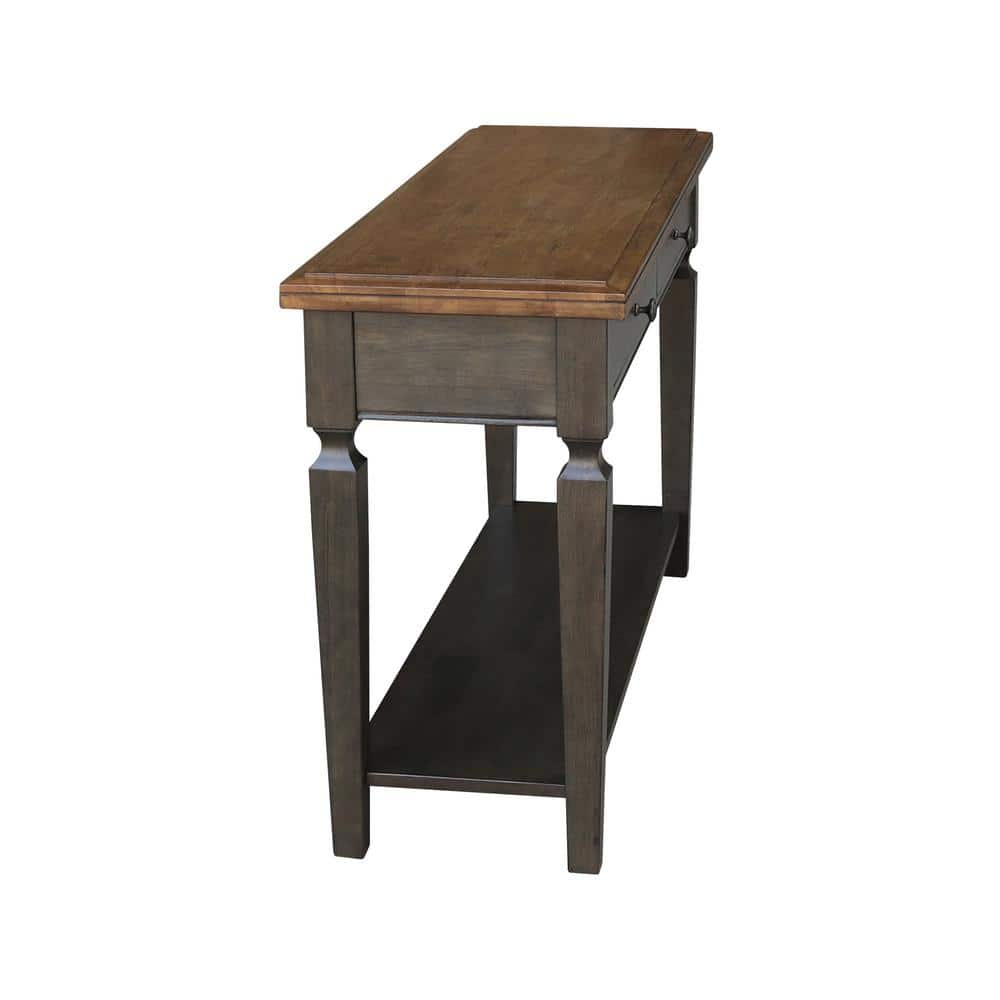Vista Solid Wood Console/Sofa Table in Hickory/Washed Coal