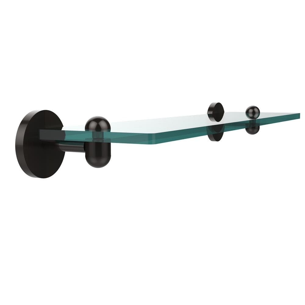 Tango Collection 22 in. Glass Vanity Shelf with Beveled Edges in Oil Rubbed Bronze