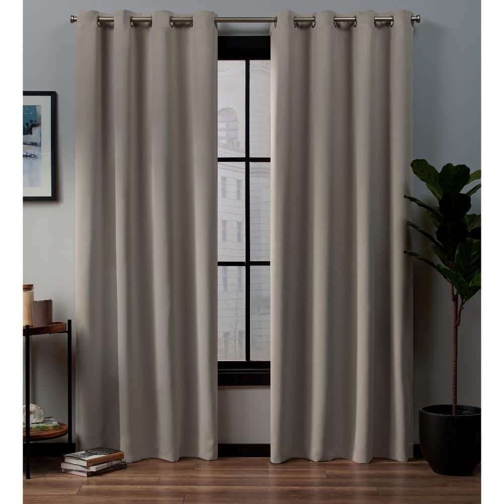 Exclusive Home Academy Total Blackout Grommet Top Curtain Panel Pair, 52"x96", Linen