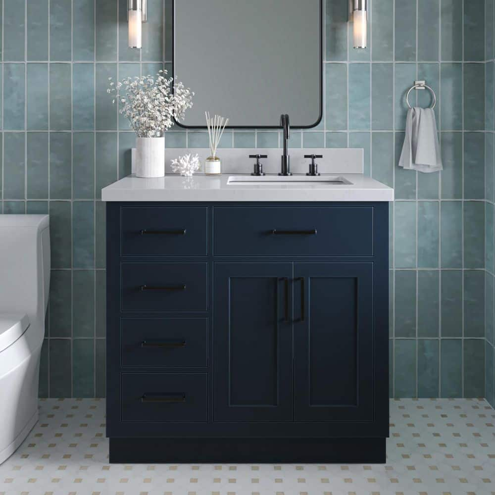 Ariel T036srcqrvo Hepburn 36" Free Standing Single Basin Vanity Set - Blue